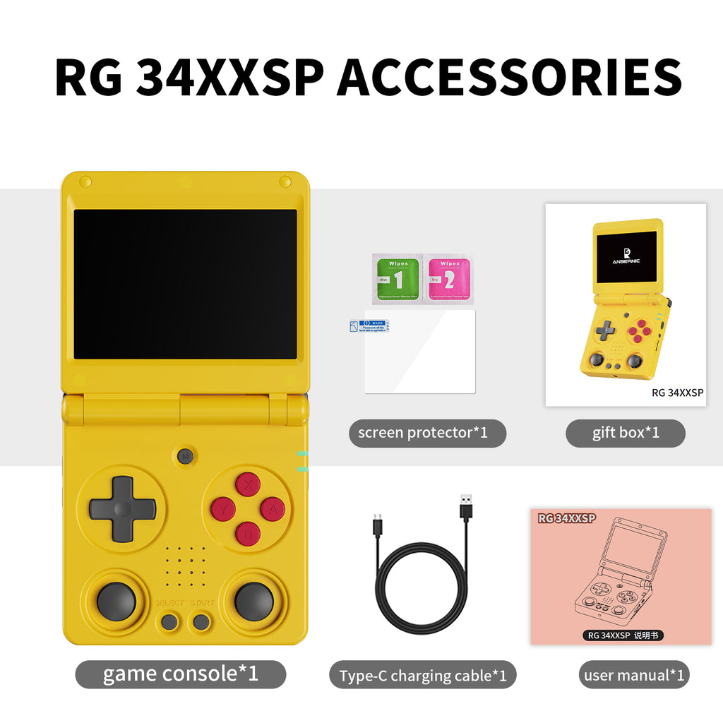 Anbernic RG34XXSP 3.4-Inch Retro Handheld Game Console