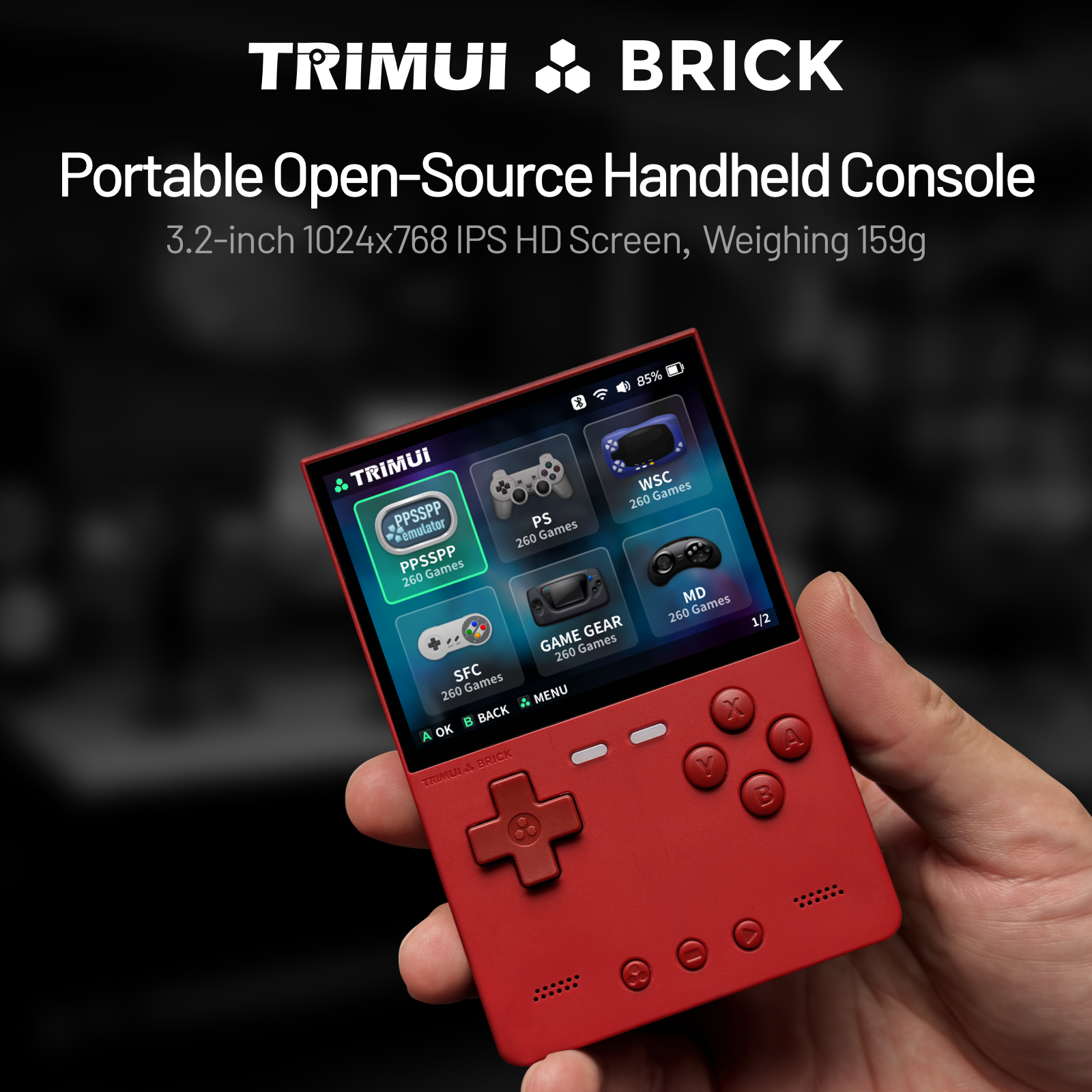 TRIMUI Brick HD Screen Handheld Console_red
